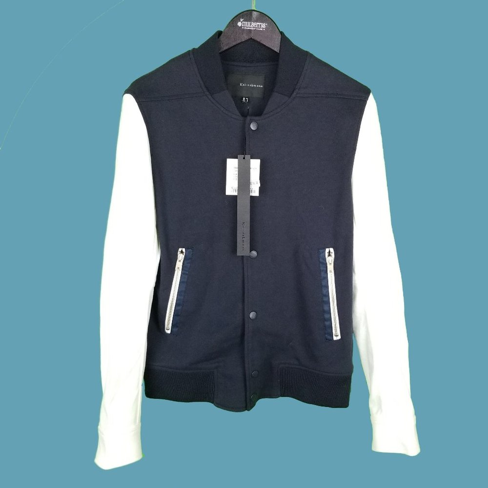 Kai-aakmann NWT Unisex Jacket Size Small Navy Zipper Detail